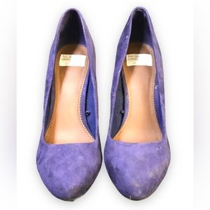 Purple suede heel pumps size 6